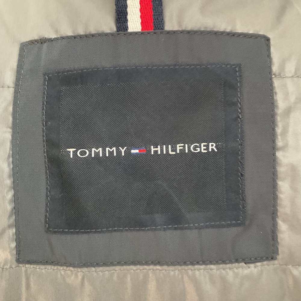 Tommy Hilfiger Jacket‎ XL Mens Full Zip Bomber Blue Collared Hidden Hood - Picture 8 of 9